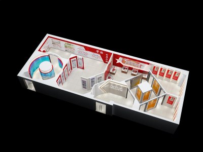 现代党建展厅3D模型下载